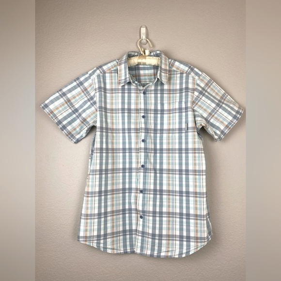 𝅺MEN’S COLUMBIA plaid short sleeve button down size medium - Picture 1 of 8
